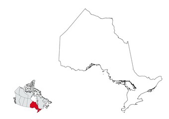 Province of Ontario map, Canada