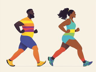 Fototapeta premium two people running