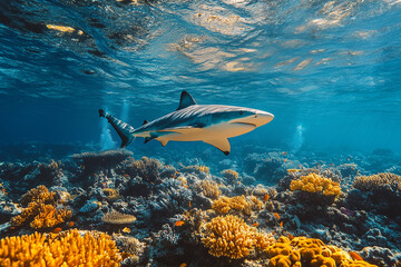 Fototapeta premium Oceans with coral reefs and diverse marine life