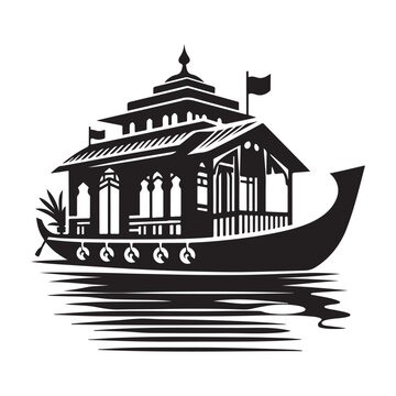 recommend clip art: High-Quality Houseboat Silhouette Vectors for Graphic Projects