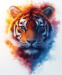 Naklejka premium colorful tiger