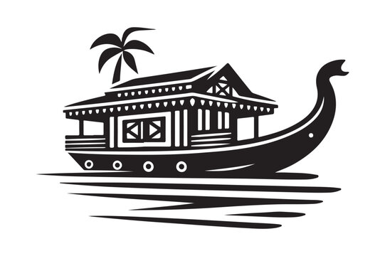 recommend clip art: High-Quality Houseboat Silhouette Vectors for Graphic Projects