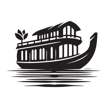 recommend clip art: High-Quality Houseboat Silhouette Vectors for Graphic Projects