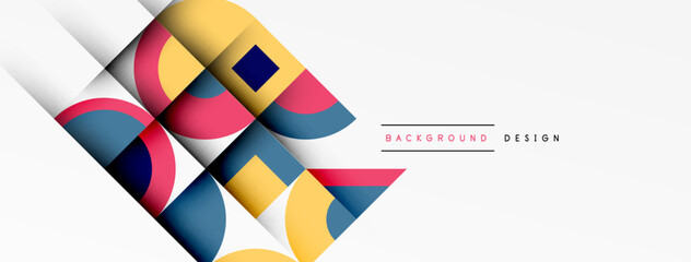 Geometric design abstract background - circles squares