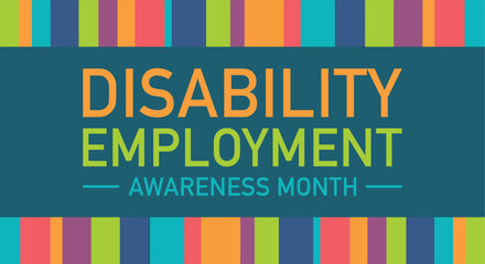 National Disability Employment Awareness Month every year on October,  Vector Template For Banner, Greeting Card, Poster