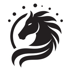 Canter Charm Emblematic Horse Logo - Pegasus Power Vector Horse Icon Design