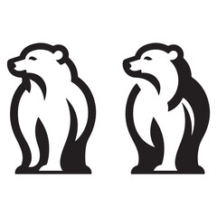 Graphic icon design for a modern, minimalist bear logo