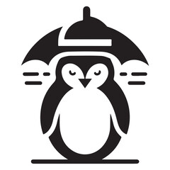 The penguin symbol. Graphic illustration of a penguin