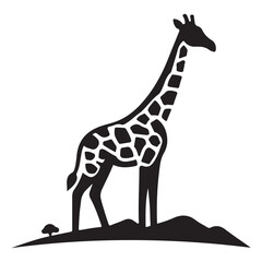 Obraz premium Graphic illustration of a minimalist and flat giraffe logo