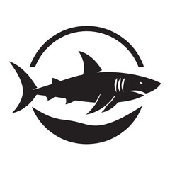 Shark vector illustration with a simple and minimalistic silhouette