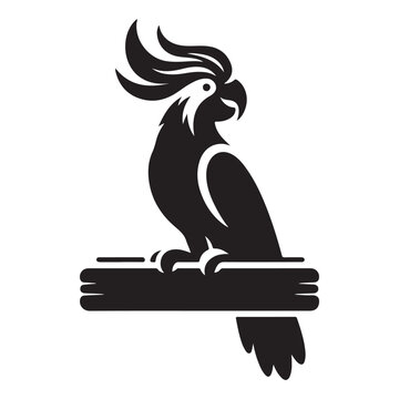 recommend clip art: Black illustration of a Cockatiel silhouette