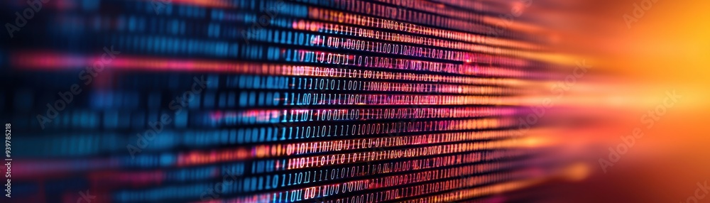 Aufkleber abstract digital background featuring vibrant lines of data in various colors, symbolizing technolog