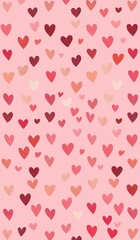 Hearts pattern with pink background
