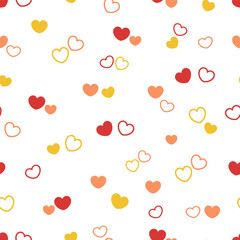 Seamless vector pattern with hearts. For printing on fabric and paper
