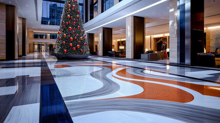 Futuristic Christmas Tree A Visionary Display of Holiday Spirit with a Modern Colorful Design Illuminating the Night Symbolizing Innovation and the Future of Festive Traditions