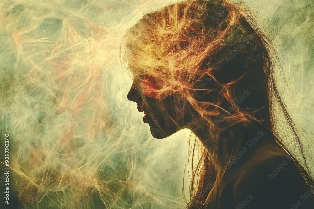 Poster profile of a woman with glowing neural patterns symbolizing the connection between human thought and