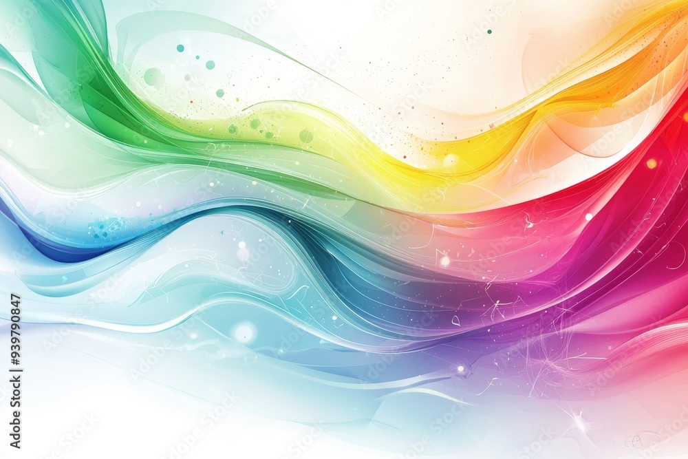 Poster abstract colorful flowing waves background with vibrant gradients