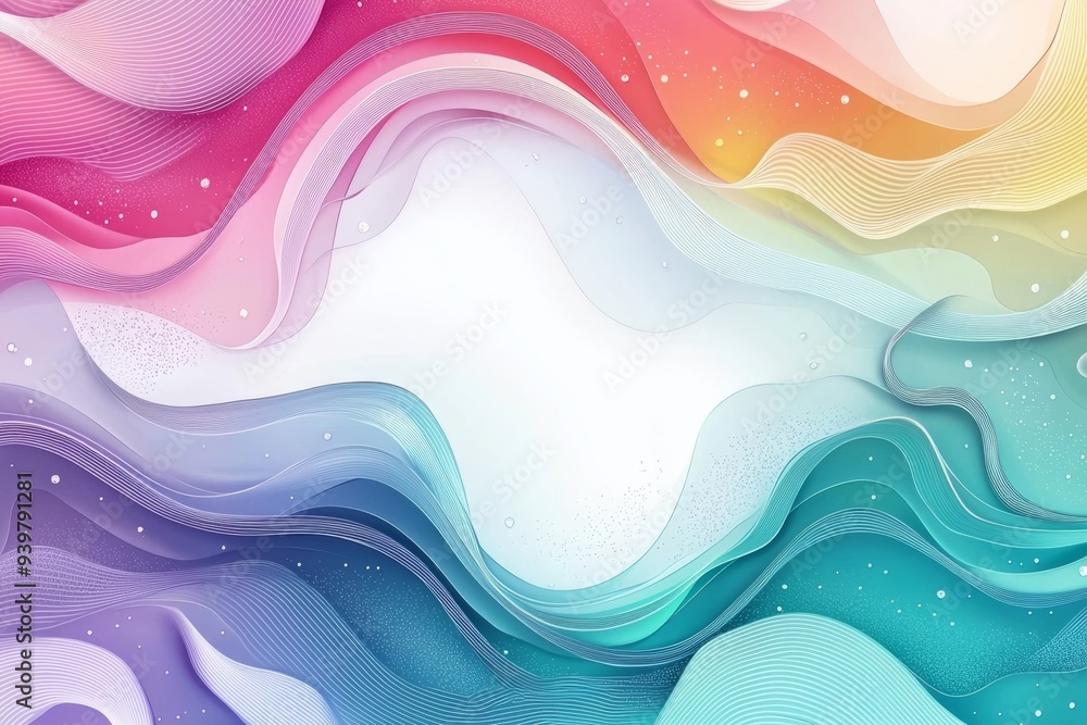 Poster abstract colorful layered background with vibrant wave patterns