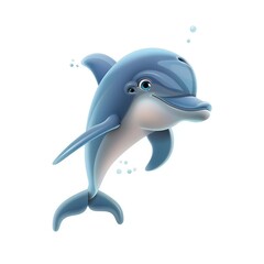 Obraz premium Dolphin Wonder emotion fantasy animal cartoon isolated whitebackground