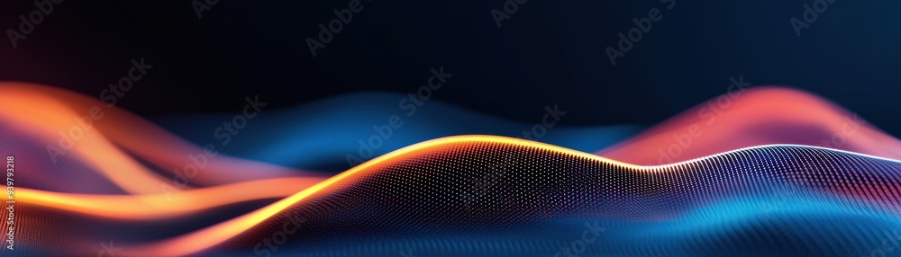 Poster abstract waves in vibrant colors create a captivating visual effect, perfect for modern design and a