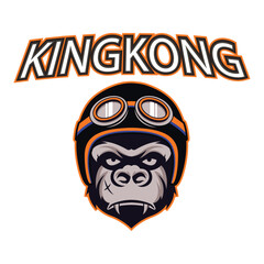 Kingkong, esport logo for game, mascot, channel, streamer etc, vector art with transparent background