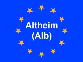 Illustration einer Europaflagge mit der Aufschrift 