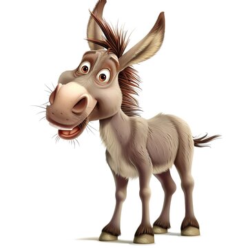 Donkey Spirit animal cartoon isolated whitebackground 16:9