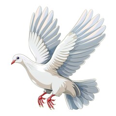 Obraz premium Dove Gravity element animal cartoon isolated whitebackground 16:9