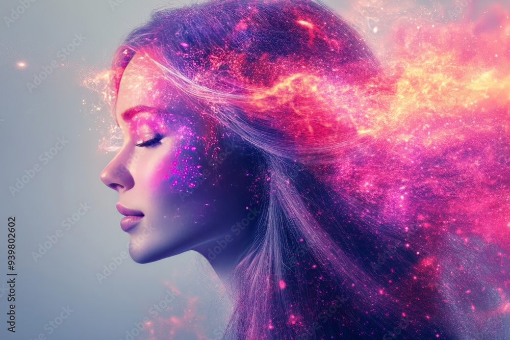 Poster silhouette of a person with glowing neural connections symbolizing the intensity and brilliance of t