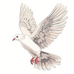 Obraz premium Dove Spirit animal cartoon isolated whitebackground 16:9