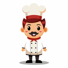 Cartoon Chef Character on white background 