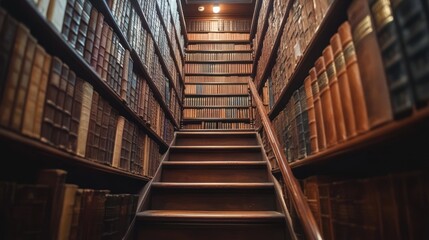 Fototapeta premium Staircase in a Library