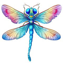 Dragonfly Trust emotion fantasy animal cartoon isolated whitebackground