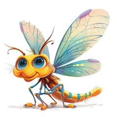 Obraz premium Dragonfly Happiness emotion fantasy animal cartoon isolated whitebackground 16:9
