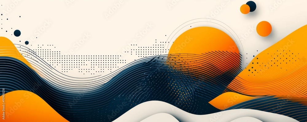 Poster abstract colorful mobile background with dynamic shapes and lines