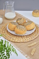 Poppy seed buns for breakfast.