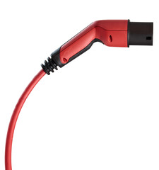 Fast charger connectors for electric car isolated on white background.