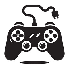 Black Joystick Icon Vector, Vector Design Game Video Icon Style, Gaming Console Vector Icon