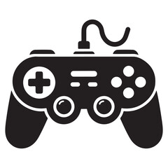 Black Joystick Icon Vector, Vector Design Game Video Icon Style, Gaming Console Vector Icon