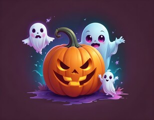 Halloween pumpkin design for t-shirt 