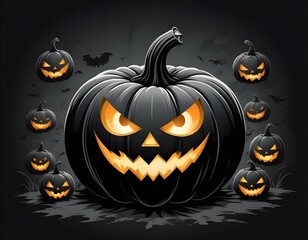 Halloween pumpkin design for t-shirt 