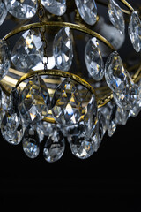 Chandelier with crystal drop-shaped accessories