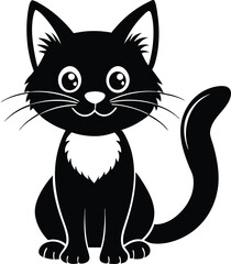 Fototapeta premium silhouette of a cat on a white background