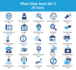 Most Uses Blue Icon Set 3