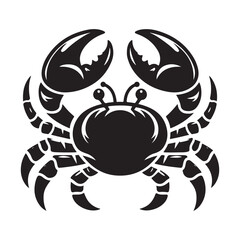 Vector black and white crab silhouette Crab silhouette Logo Isolated crab on a white background
