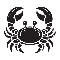 Vector black and white crab silhouette Crab silhouette Logo Isolated crab on a white background