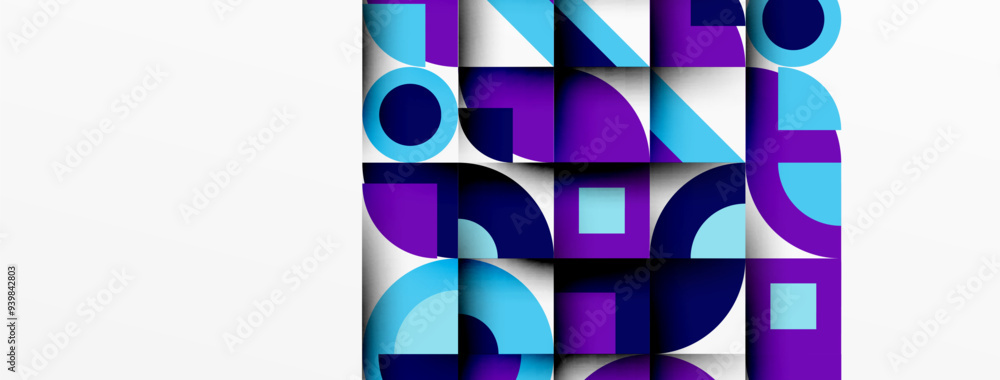 Poster Modern geometrical abstract background - circles. Business or technology presentation design