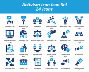 Activism Blue Icon Set