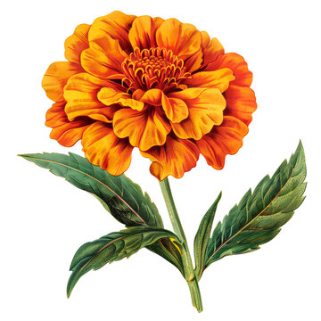orange marigold flower on white background clip art preview