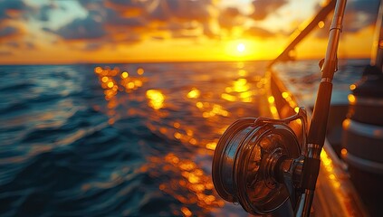 Fishing Rod at Sunset